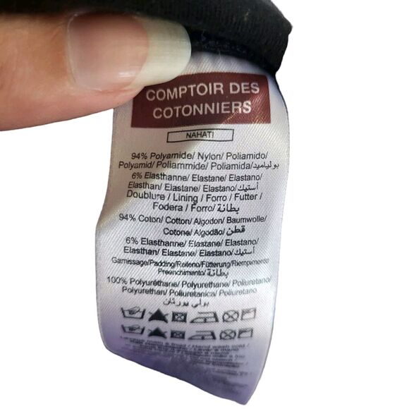 Comptoir Des Cotonniers blue short sleeve scuba type material top, size large - Picture 4 of 4